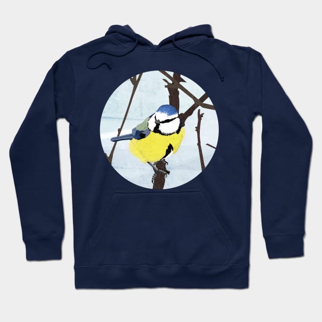 Blue Tit Bird Hoodie by KatherineBlowerDesigns